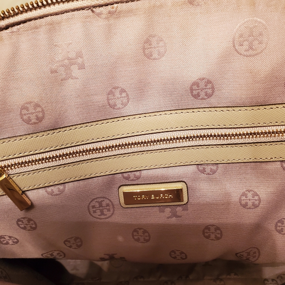 ☑️TORY BURCH GRAY ROBINSON DOME SATCHEL GORGEOUS EUC - Picture 6 of 13